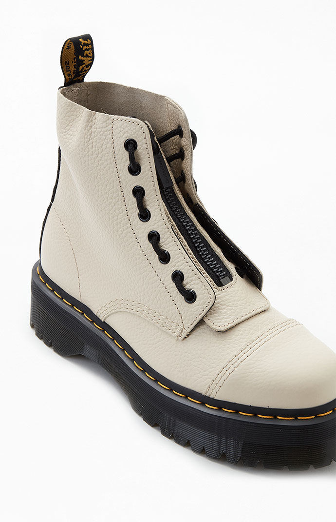 Dr Martens Women s Beige Sinclair Milled Nappa Leather Platform