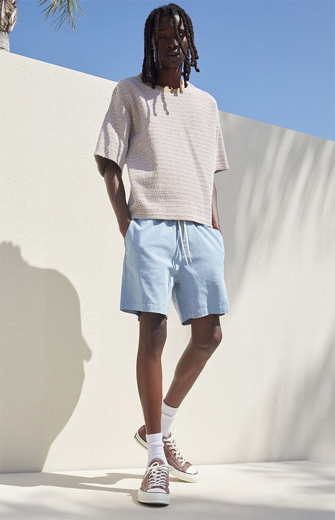 PacSun Blue Twill Volley Shorts PacSun