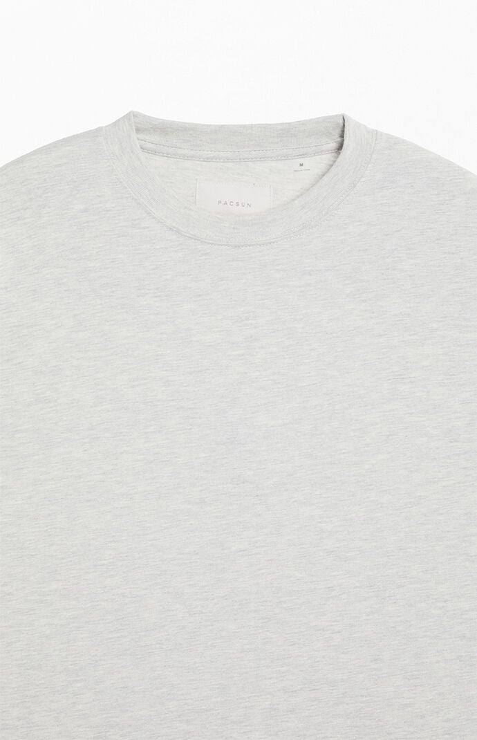 Pacsun Heather Grey Premium Cropped Long Sleeve T-Shirt