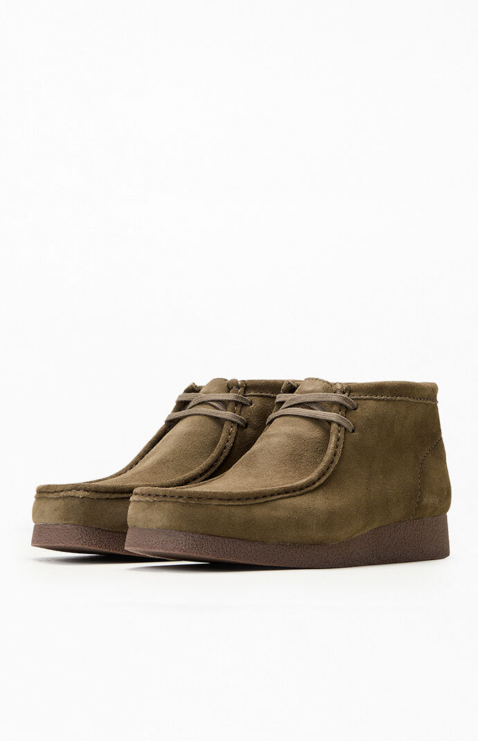 Clarks Khaki Suede Wallabee Evo Shoes | Pacsun