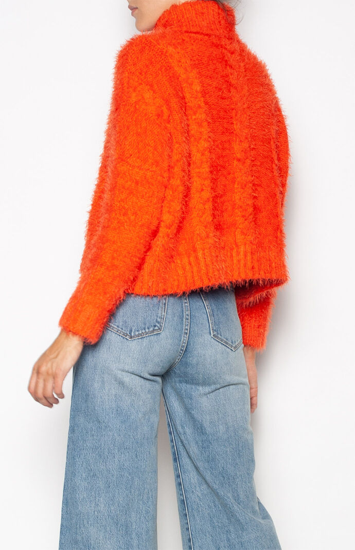 Cable Knit High Neck Sweater