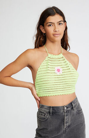 Crochet Green Halter Top image number 1