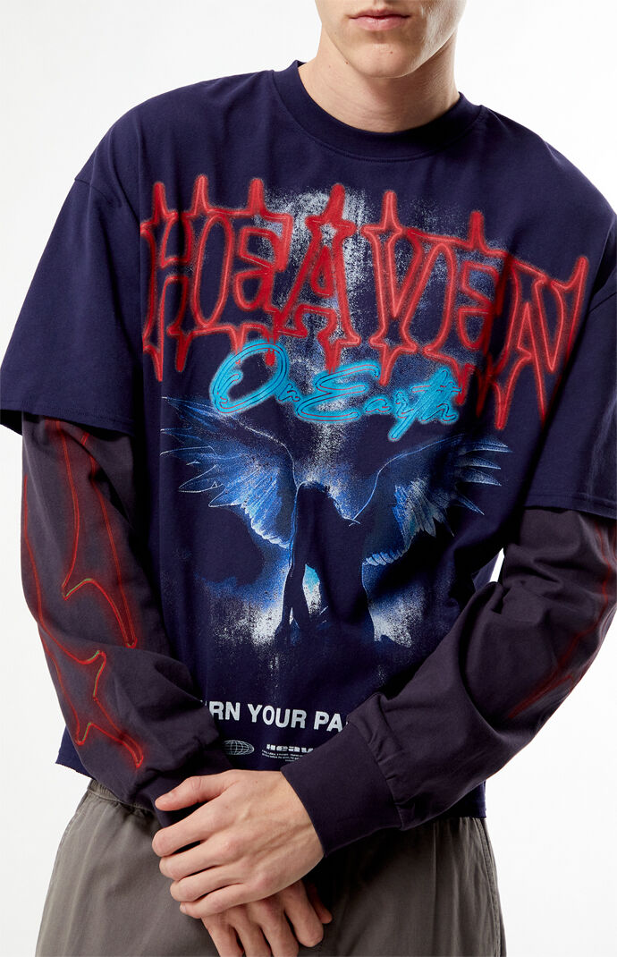 Pacsun Heaven On Earth 2fer Long Sleeve Cropped T-Shirt | Pacsun