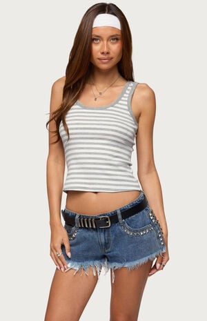 Alethea Striped Scoop Neck Tank Top image number 1