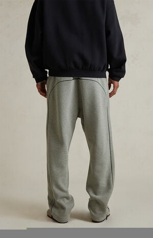 Concrete Heather & Black Relaxed Fleece Sweatpants image number 5