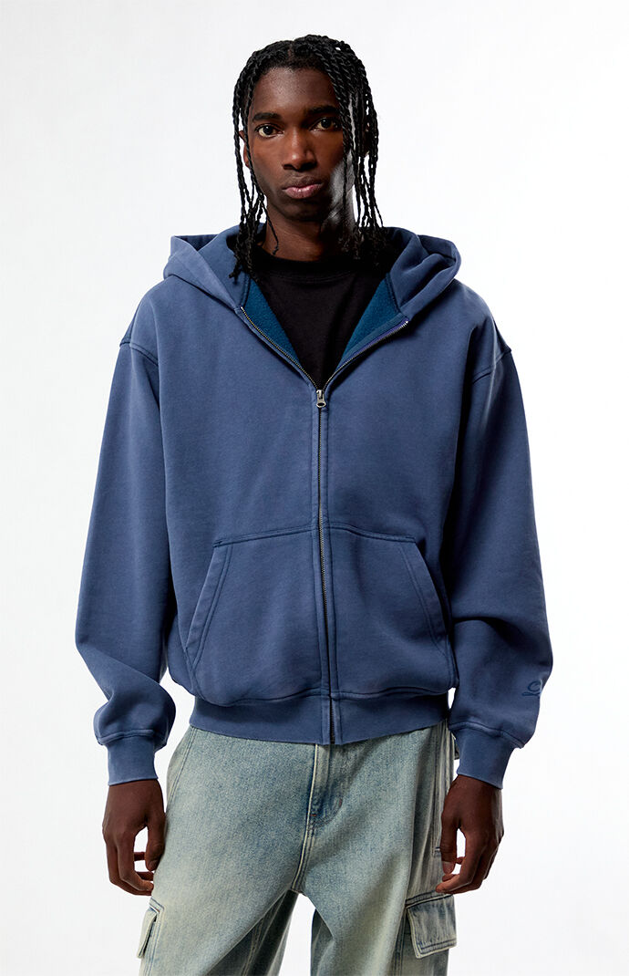 Pacsun Washed NavyÂ Full Zip HoodieÂ 