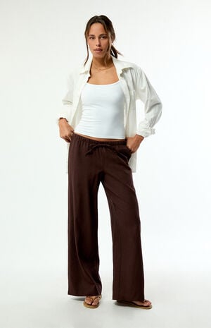 Alisa Linen Pull-On Baggy Pants image number 1