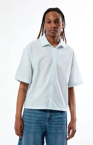 Porto Blue Striped Camp Shirt image number 1