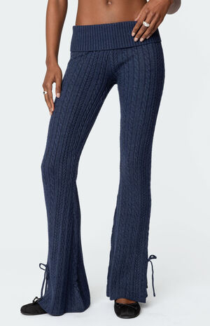 Chase Fold Over Cable Knit Pants image number 2