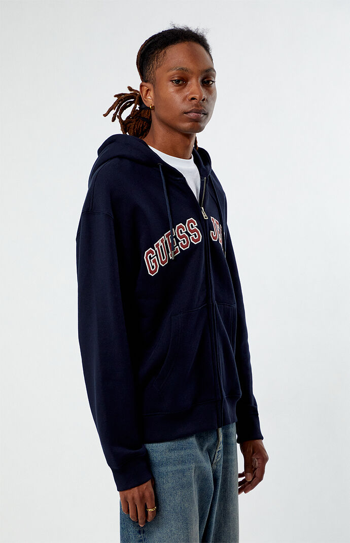 Guess Jeans Men s Patch Full Zip Hoodie in Navy Large