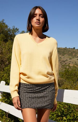 Yellow Nikki V-Neck Sweater