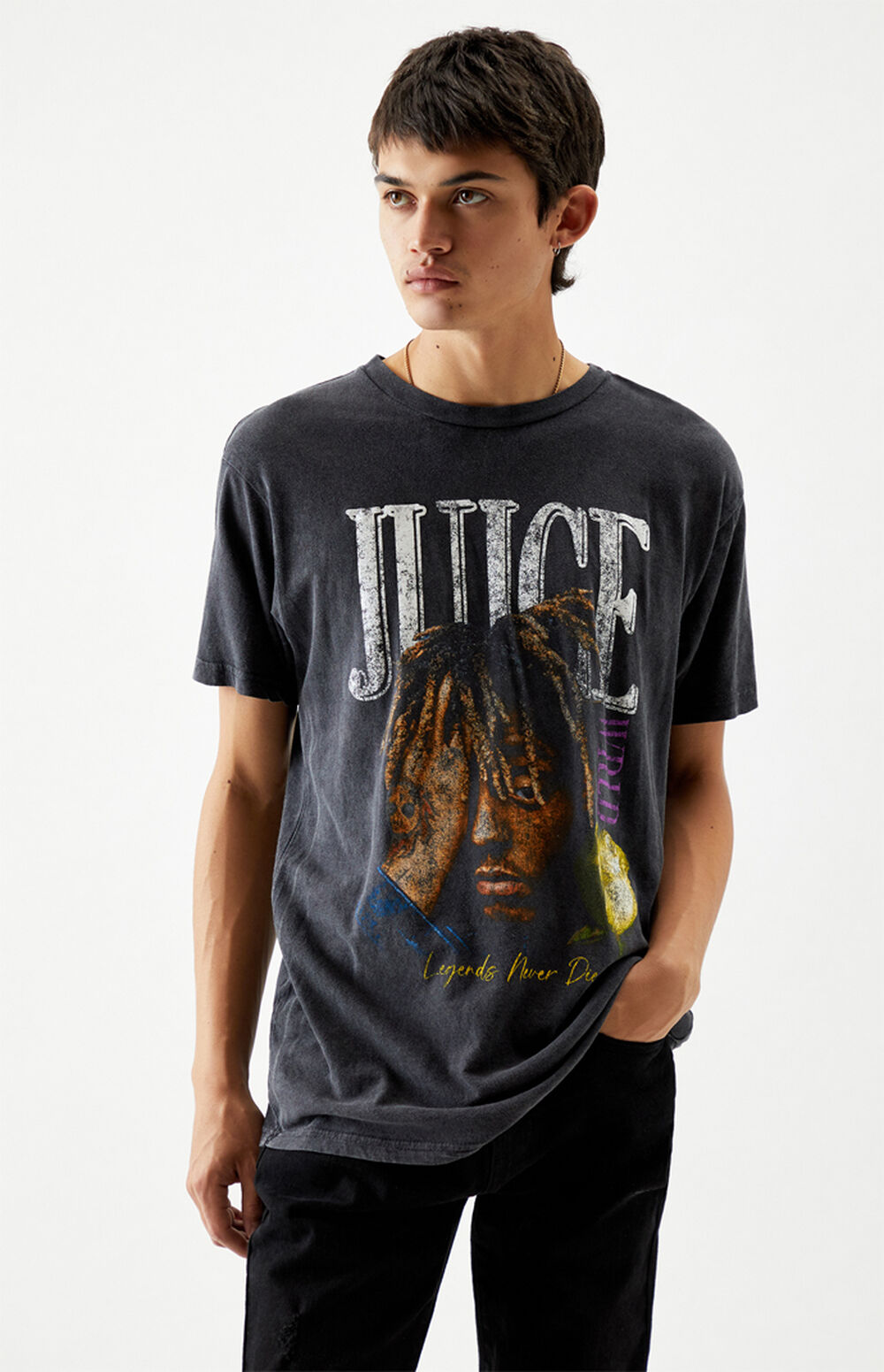 Juice WRLD White Rose TShirt PacSun