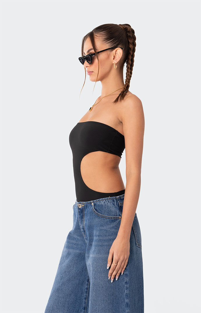 Edikted Vivie Ribbed Cut Out Bodysuit