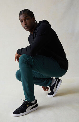 Stretch Dark Green Slim Cargo Pants image number 3