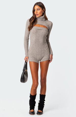 Finnley Two Piece Cable Knit Romper image number 3