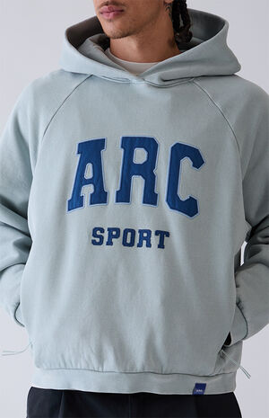 Blue Raglan Sport Fleece Hoodie image number 6