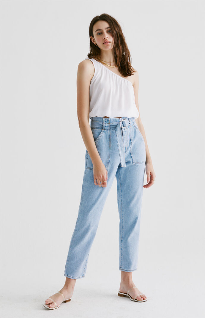 Bubble Hem One Shoulder Top