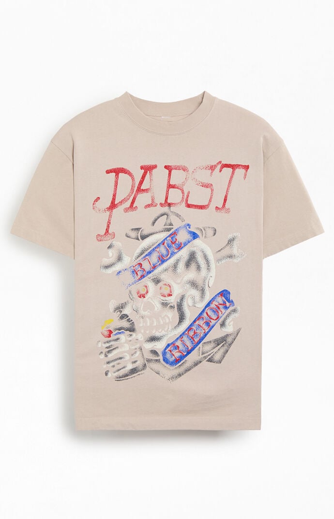 PacSun Pabst Blue Ribbon Skull Tattoo T-Shirt