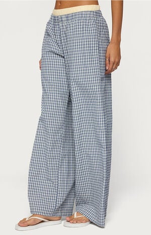 Indya Contrast Plaid Wide Leg Pants image number 2