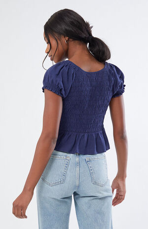 Short Sleeve V-Neck Babydoll Top image number 4