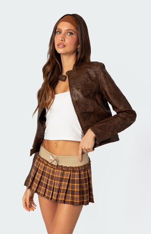 Teddi Washed Faux Leather Jacket image number 4