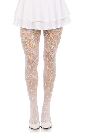 Valentina Heart Fishnet Tights image number 1