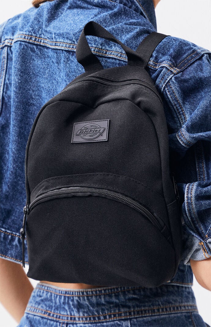 dickies black canvas mini backpack