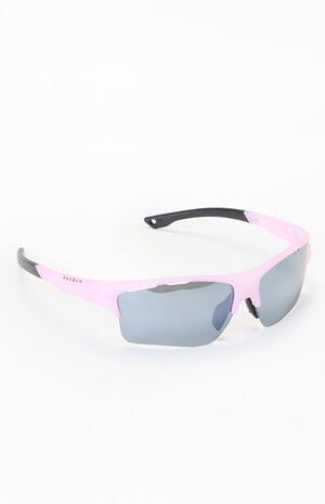 x PacSun Pink Classic Sport Shield Sunglasses image number 3