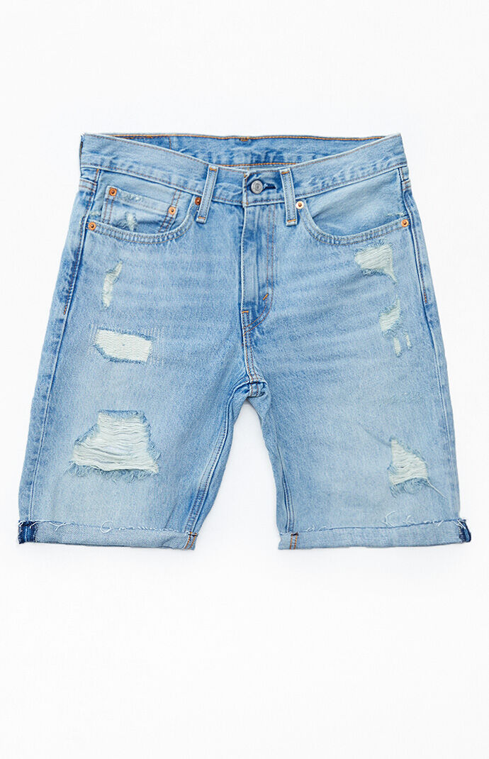 levi ripped jean shorts mens