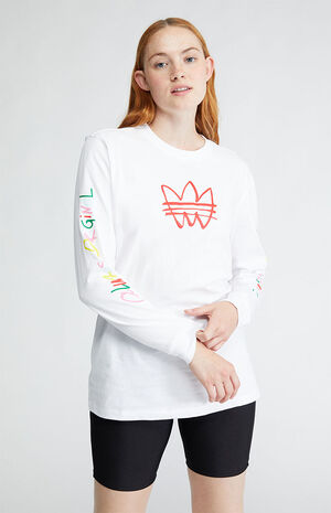 White Adicolor Originals Long Sleeve T-Shirt image number 1