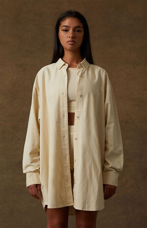 Women's Egg Shell Oxford Button Down Shirt image number 2