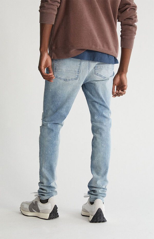 Pacsun Light Ripped Stacked Skinny Jeans PacSun