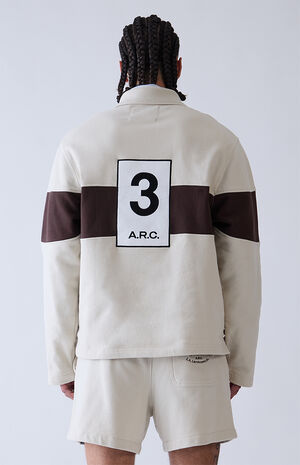 Gray Long Sleeve Rugby Polo Shirt image number 4