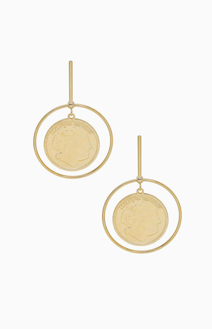 Lady Luck Gold Coin Earrings