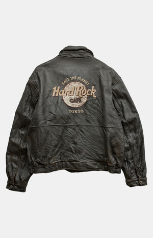 90s Hard Rock Cafe Leather Jacket image number 1