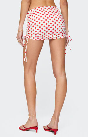 Zoe Polka Dot Drawstring Mini Skirt image number 5