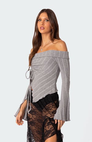 Alona Asymmetric Fold Over Knit Top image number 4