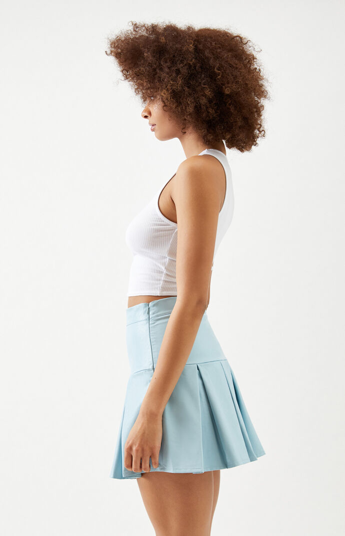 Faux Leather Tennis Skirt