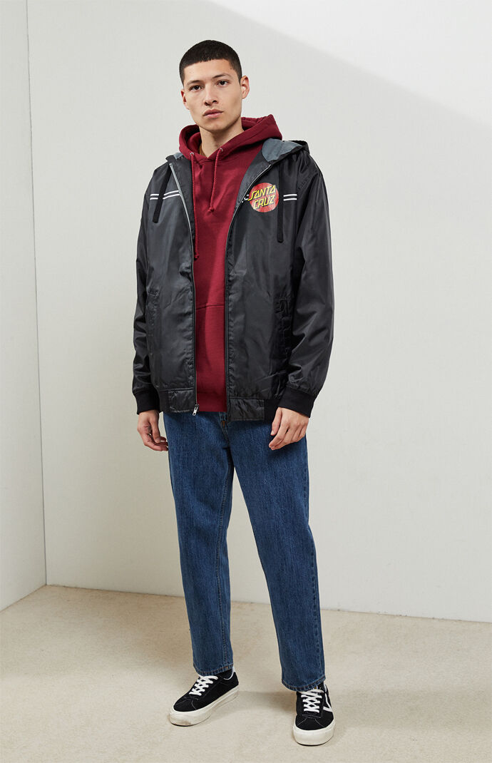 Dot Hooded Zip-Up Windbreaker