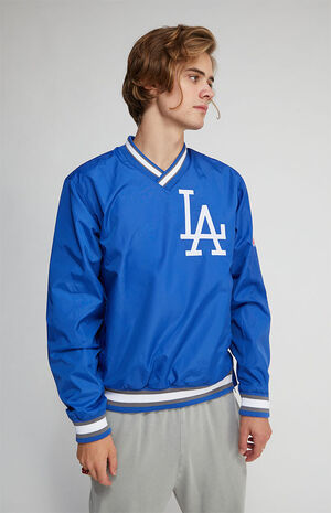 New Era Dodgers Satin V-Neck Sweatshirt