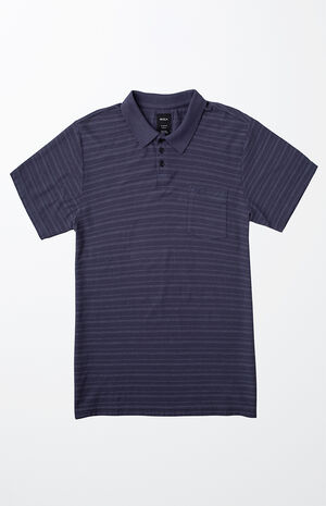Blue PTC Texture Striped Polo Shirt Blue PTC Texture Striped Polo Shirt image number null