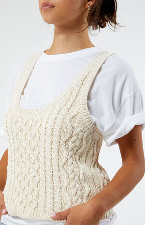 Free People High Tide Cable Knit Tank Top