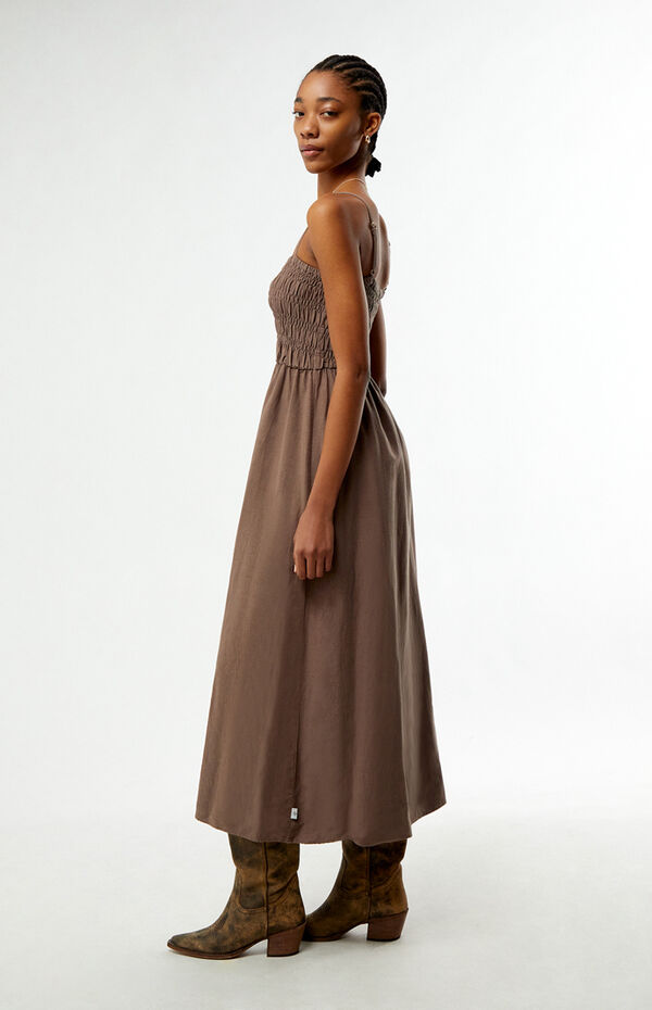 rhythm classic shirred midi dress Rhythm