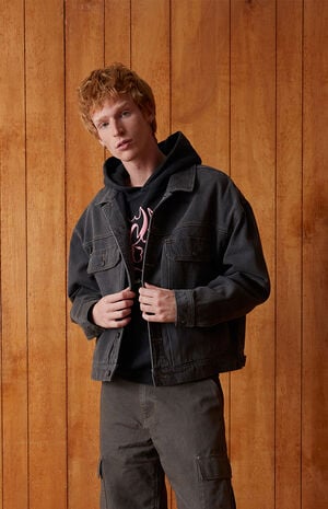 Mason Washed Black Denim Jacket image number 1