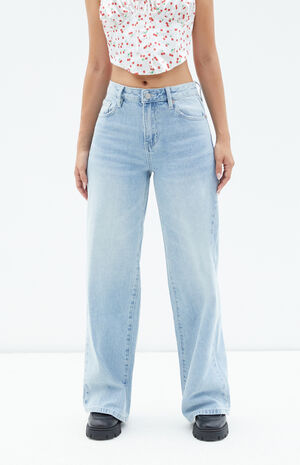 Jessie Light Indigo High Waisted Baggy Jeans image number 2
