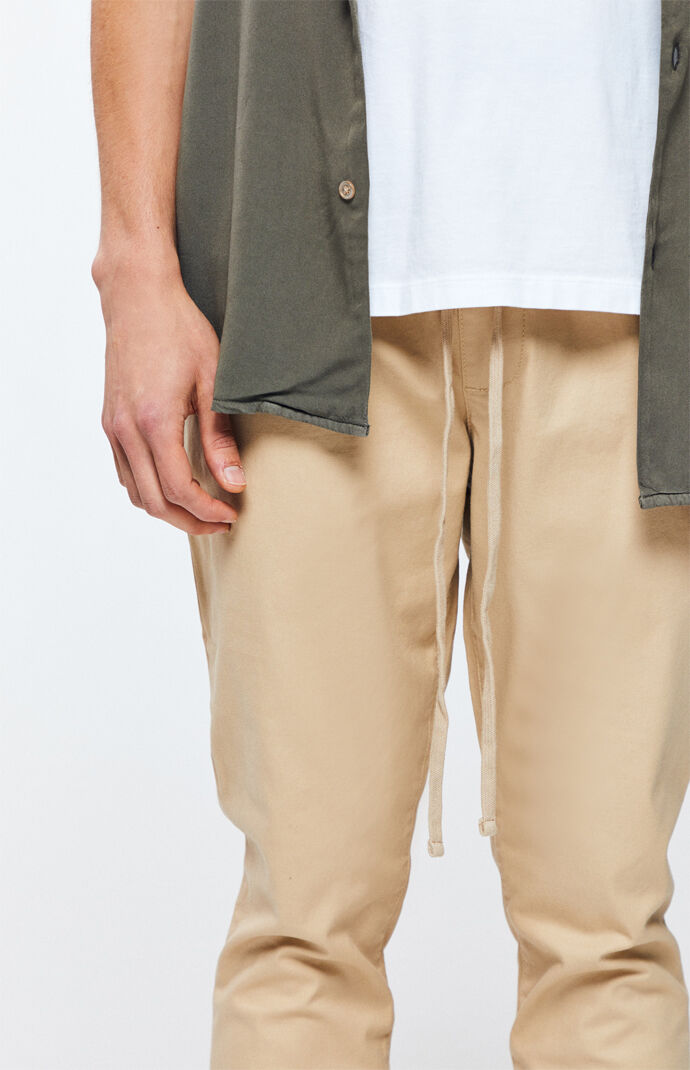 Khaki Drop Skinny Jogger Pants