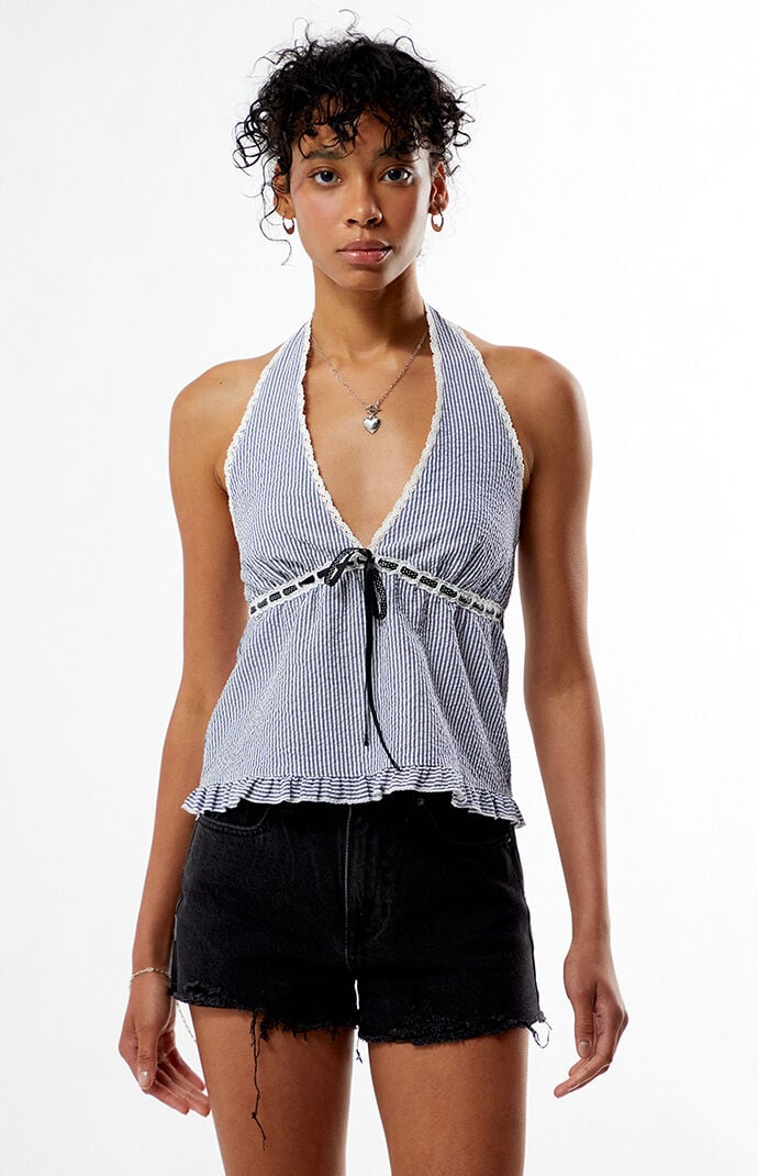 Your Favorite Noelle Pinstripe Halter Top | Pacsun
