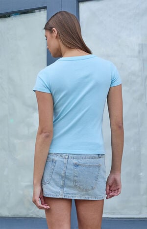 Light Blue Hailie Short Sleeve Top image number 3