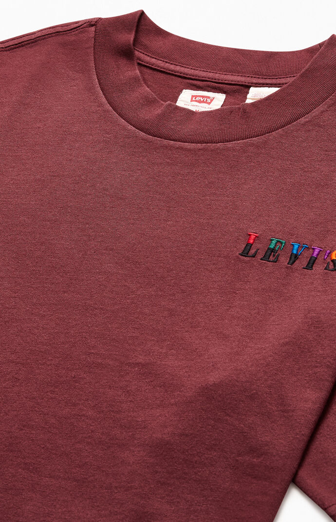 Burgundy Graphic Mockneck T-Shirt