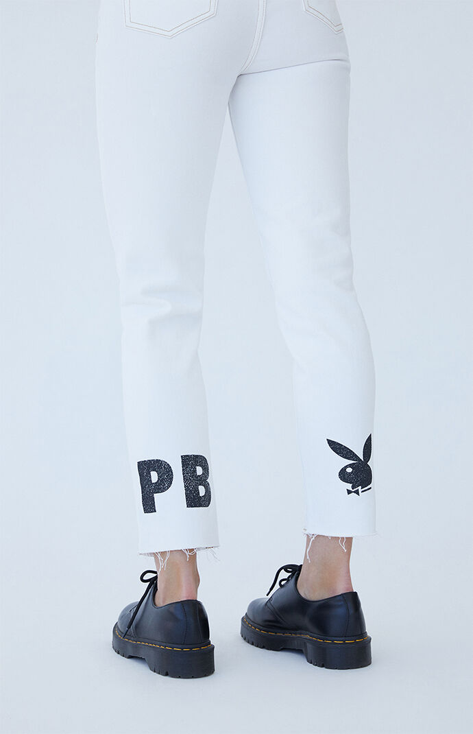 By PacSun White Cutout Ultra High Waisted Slim Fit Jeans